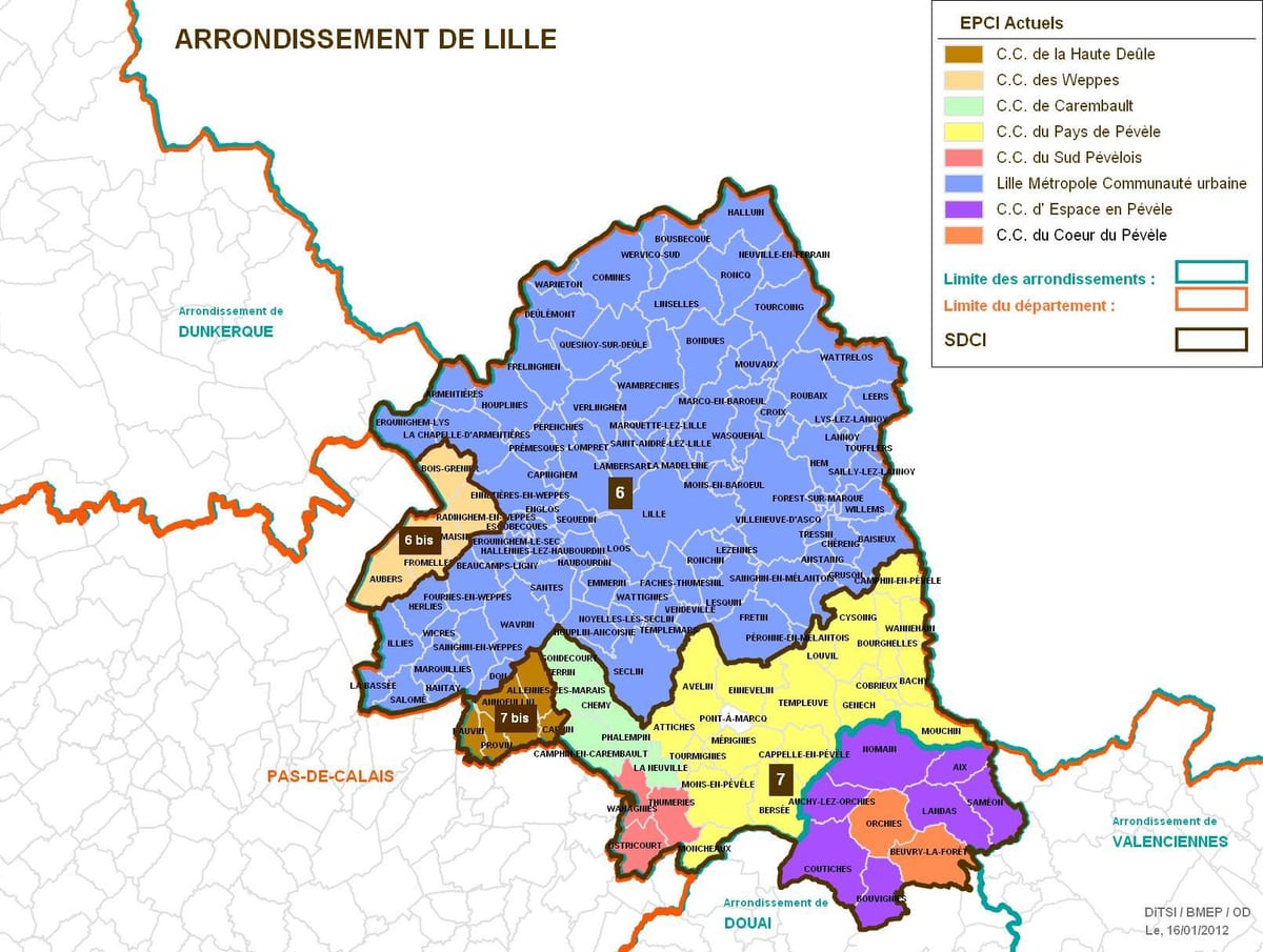 карта акругі Ліль