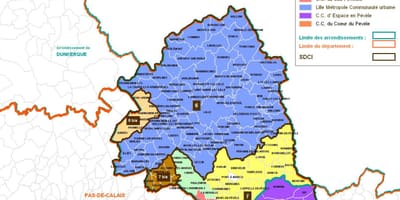 Карта акругі Ліль
