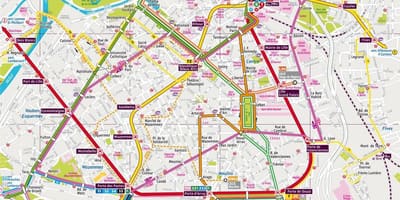 Карта аўтобус Ліль